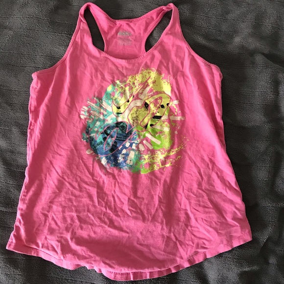 pink graffiti halter tank top - Picture 1 of 5
